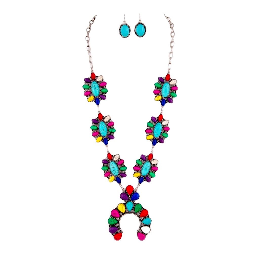 Turquoise and Silver Statement Necklace